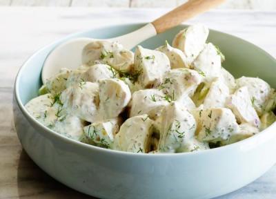 طرز تهیه سالاد سیب زمینی با سس خردل